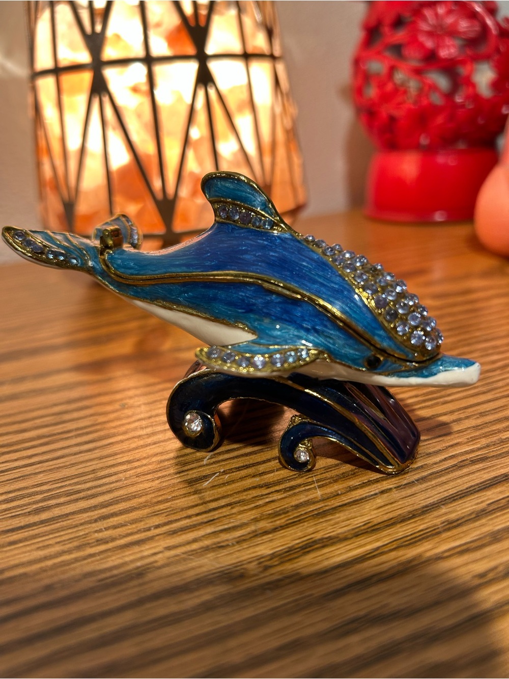 Enameled Cloissone Dolphin Trinket Box